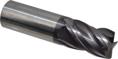 SGS - 1", 4 Flute, Single End, Solid Carbide, 0.04" Corner Radius End Mill - 4" OAL, Right Hand Flute, 1-1/2" LOC, Right Hand Cut - Benchmark Tooling