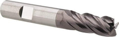 SGS - 1/2", 4 Flute, Single End, Solid Carbide, 0.03" Corner Radius End Mill - 3-1/4" OAL, Right Hand Flute, 1-1/4" LOC, Right Hand Cut - Benchmark Tooling