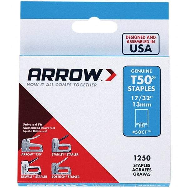 Arrow - 3/8" Wide Galvanized Steel Heavy-Duty Staples - 17/32" Leg Length - Benchmark Tooling