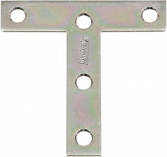 National Mfg. - 3" Long x 3" Wide Steel Tee Plates - Zinc Plated Finish - Benchmark Tooling