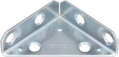 National Mfg. - 2" Long x 2" Wide Steel Corner Braces - Zinc Plated Finish - Benchmark Tooling