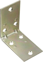 National Mfg. - 2-1/2" Long x 1-1/2" Wide Steel Corner Braces - Zinc Plated Finish - Benchmark Tooling