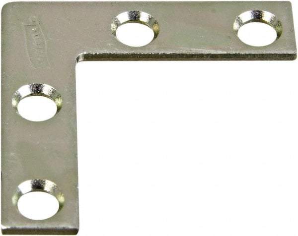 National Mfg. - 1-1/2" Long x 3/8" Wide Steel Corner Braces - Zinc Plated Finish - Benchmark Tooling