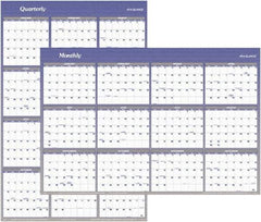 AT-A-GLANCE - 1 Sheet, 32 x 48", Erasable Wall Planner - White & Blue - Benchmark Tooling