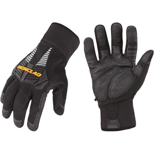 ironCLAD - Size S (7) Synthetic Leather Work Gloves - For Cold Weather, Uncoated, Gauntlet Cuff, Full Fingered, Black, Paired - Benchmark Tooling