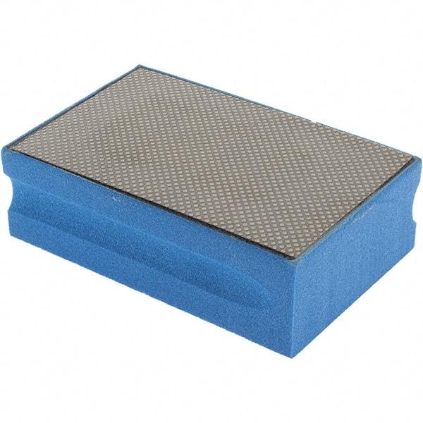 Brite Star - 600 Grit, Diamond Hand Pad - Blue, 2-1/4" Wide x 3-3/4" Long, Coated - Benchmark Tooling