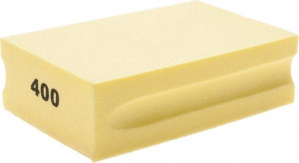 Brite Star - 400 Grit, Diamond Hand Pad - Yellow, 2-1/4" Wide x 3-3/4" Long, Coated - Benchmark Tooling