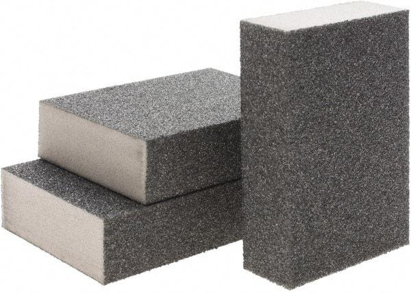 Brite Star - 2-3/4" Wide x 12" Long, Hard Grade Sanding Sponge - 60 & 100 Grit, 1" Thick - Benchmark Tooling