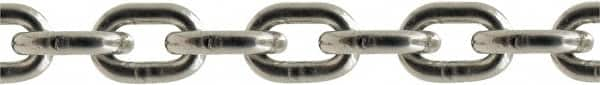 Value Collection - 5/16" Welded Stainless Steel Chain - 2,400 Lb Capacity, Grade 43, 550' Long, Polished Finish - Benchmark Tooling