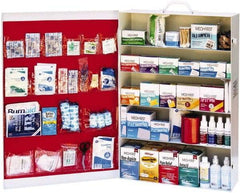 Medique - 1,500 Piece, 150 Person, Industrial First Aid Kit - 19-1/4" Wide x 28-1/2" Deep x 6" High, Metal Cabinet - Benchmark Tooling