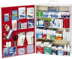 Medique - 1,300 Piece, 125 Person, Industrial First Aid Kit - 15-1/4" Wide x 22-1/4" Deep x 5-1/2" High, Metal Cabinet - Benchmark Tooling