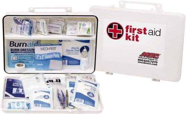 Medique - 200 Piece, 50 Person, Industrial First Aid Kit - 13-3/4" Wide x 9-1/2" Deep x 3" High, Plastic Case - Benchmark Tooling