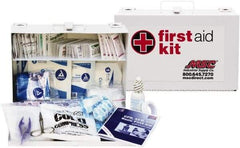 Medique - 150 Piece, 25 Person, Industrial First Aid Kit - 11" Wide x 7-1/2" Deep x 2-1/2" High, Metal Case - Benchmark Tooling