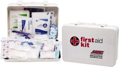 Medique - 100 Piece, 10 Person, Industrial First Aid Kit - 11" Wide x 7-1/2" Deep x 2-1/2" High, Metal Case - Benchmark Tooling