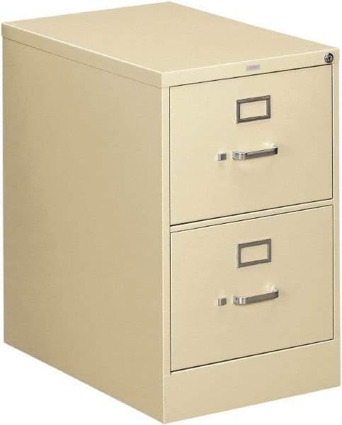 Hon - 18-1/4" Wide x 29" High x 26-1/2" Deep, 2 Drawer Vertical File - Steel, Putty - Benchmark Tooling