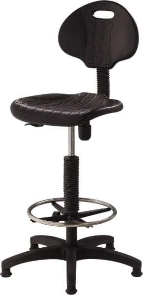 NPS - 18 Inch Wide x 17 Inch Deep x 39 to 47 Inch High, Plastic Base, Polyurethane Chair - Polyurethane Seat, Black - Benchmark Tooling