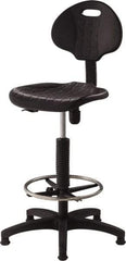 NPS - 18 Inch Wide x 17 Inch Deep x 39 to 47 Inch High, Plastic Base, Polyurethane Chair - Polyurethane Seat, Black - Benchmark Tooling