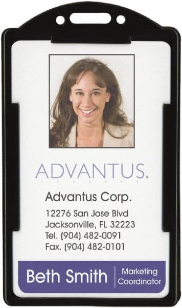 ADVANTUS - Clip-On Badge Holder - Black - Benchmark Tooling