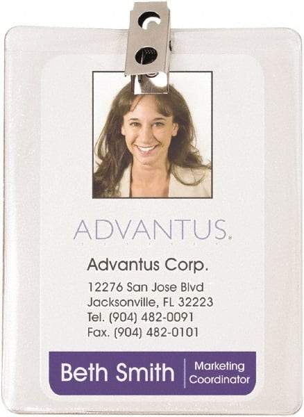 ADVANTUS - Clip-On Badge Holder - Clear - Benchmark Tooling
