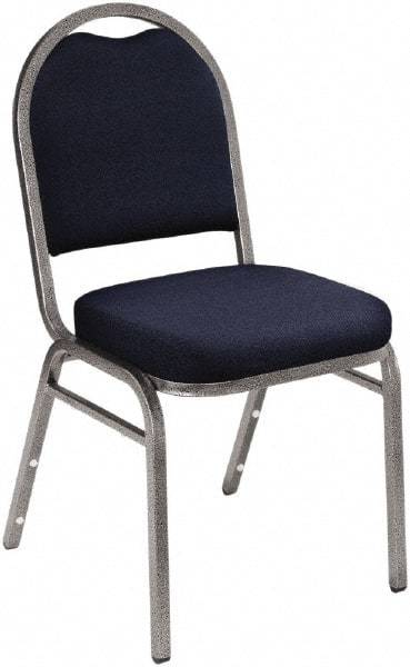 NPS - Fabric Blue Stacking Chair - Silver Frame, 18" Wide x 20" Deep x 34" High - Benchmark Tooling