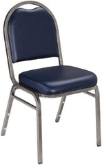 NPS - Vinyl Blue Stacking Chair - Silver Frame, 18" Wide x 20" Deep x 34" High - Benchmark Tooling