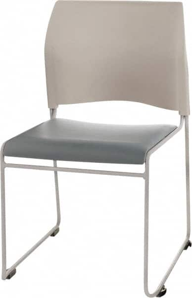 NPS - Vinyl Blue Stacking Chair - Silver Frame, 20" Wide x 19-1/4" Deep x 30" High - Benchmark Tooling