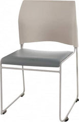 NPS - Vinyl Blue Stacking Chair - Silver Frame, 20" Wide x 19-1/4" Deep x 30" High - Benchmark Tooling