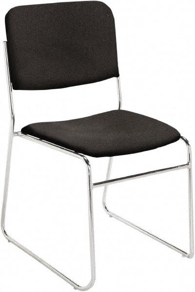 NPS - Fabric Black Stacking Chair - Chrome Frame, 19" Wide x 21" Deep x 33" High - Benchmark Tooling