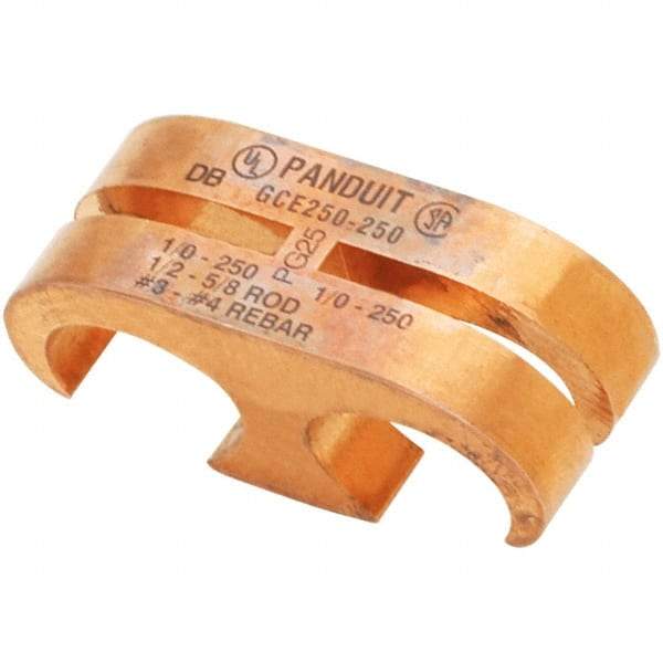 Panduit - 6 to 1/0 AWG Compatible Grounding Clamp - Copper Alloy, 1" OAL - Benchmark Tooling