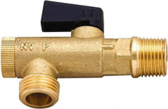 PRO-SOURCE - 1/4 x 1/2" Pipe, NPT Port, Brass Filter Ball Valve - Inline - One Way Flow, NPT Ends, Wedge Handle, 725 WOG - Benchmark Tooling