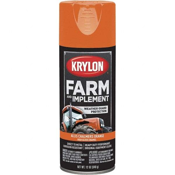 Krylon - Orange (Allis Chalmers), 12 oz Net Fill, Gloss, Farm & Equipment Spray Paint - 12 oz Container, Use on Equipment - Benchmark Tooling