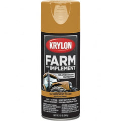 Krylon - Yellow (Caterpillar Old), 12 oz Net Fill, Gloss, Farm & Equipment Spray Paint - 12 oz Container, Use on Equipment - Benchmark Tooling