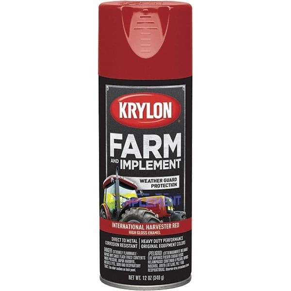 Krylon - Red (International Harvester), 12 oz Net Fill, Gloss, Farm & Equipment Spray Paint - 12 oz Container, Use on Equipment - Benchmark Tooling