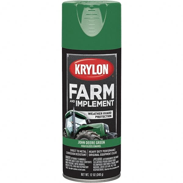 Krylon - Green (John Deere), 12 oz Net Fill, Gloss, Farm & Equipment Spray Paint - 12 oz Container, Use on Equipment - Benchmark Tooling