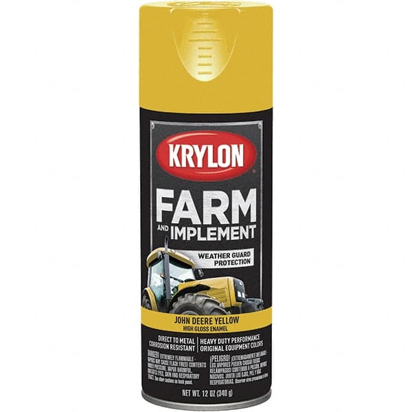 Krylon - Yellow (John Deere), 12 oz Net Fill, Gloss, Farm & Equipment Spray Paint - 12 oz Container, Use on Equipment - Benchmark Tooling