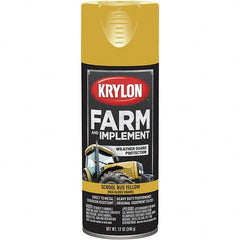 Krylon - School Bus Yellow, 12 oz Net Fill, Gloss, Farm & Equipment Spray Paint - 12 oz Container, Use on Equipment - Benchmark Tooling