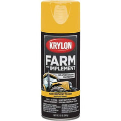 Krylon - Yellow, 12 oz Net Fill, Gloss, Farm & Equipment Spray Paint - 12 oz Container, Use on Equipment - Benchmark Tooling