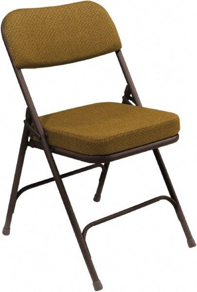 NPS - 18" Wide x 20-3/4" Deep x 32" High, Steel & Fabric Folding Chair with Fabric Padded Seat - Gold - Benchmark Tooling