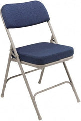 NPS - 18" Wide x 20-3/4" Deep x 32" High, Steel & Fabric Folding Chair with Fabric Padded Seat - Blue - Benchmark Tooling