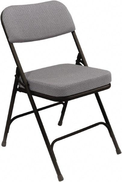 NPS - 18" Wide x 20-3/4" Deep x 32" High, Steel & Fabric Folding Chair with Fabric Padded Seat - Grey - Benchmark Tooling