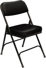 NPS - 18" Wide x 20-3/4" Deep x 32" High, Steel & Vinyl Folding Chair with Vinyl Padded Seat - Black - Benchmark Tooling