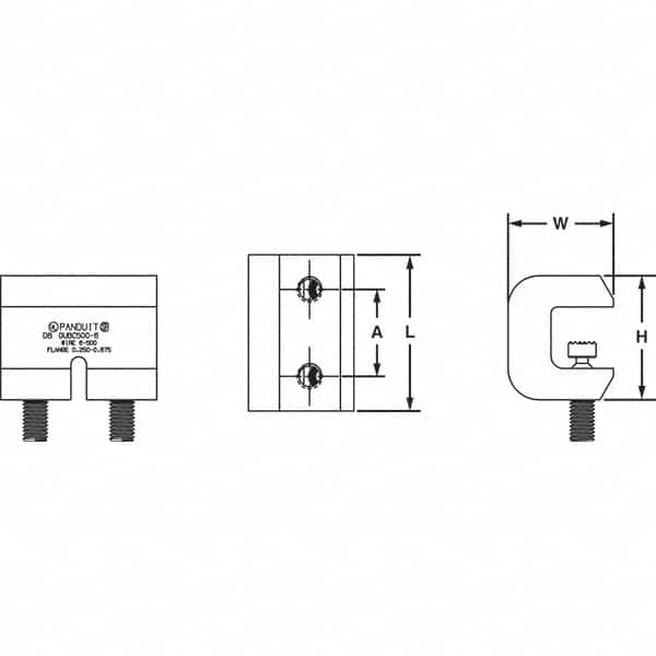 Panduit - 6 AWG Compatible Grounding Clamp - Copper Alloy, 3.1496" OAL, IEEE STD 837-2002, DB Rated, Comply with Vibration Tests per MIL-STD-202G (METHOD 201A) - Benchmark Tooling