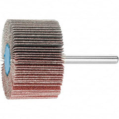 PFERD - 2" Diam x 1" Face Width, Aluminum Oxide Coated Mounted Flap Wheel - 1/4" Shank Mount, 80 Grit, 23,000 Max RPM - Benchmark Tooling