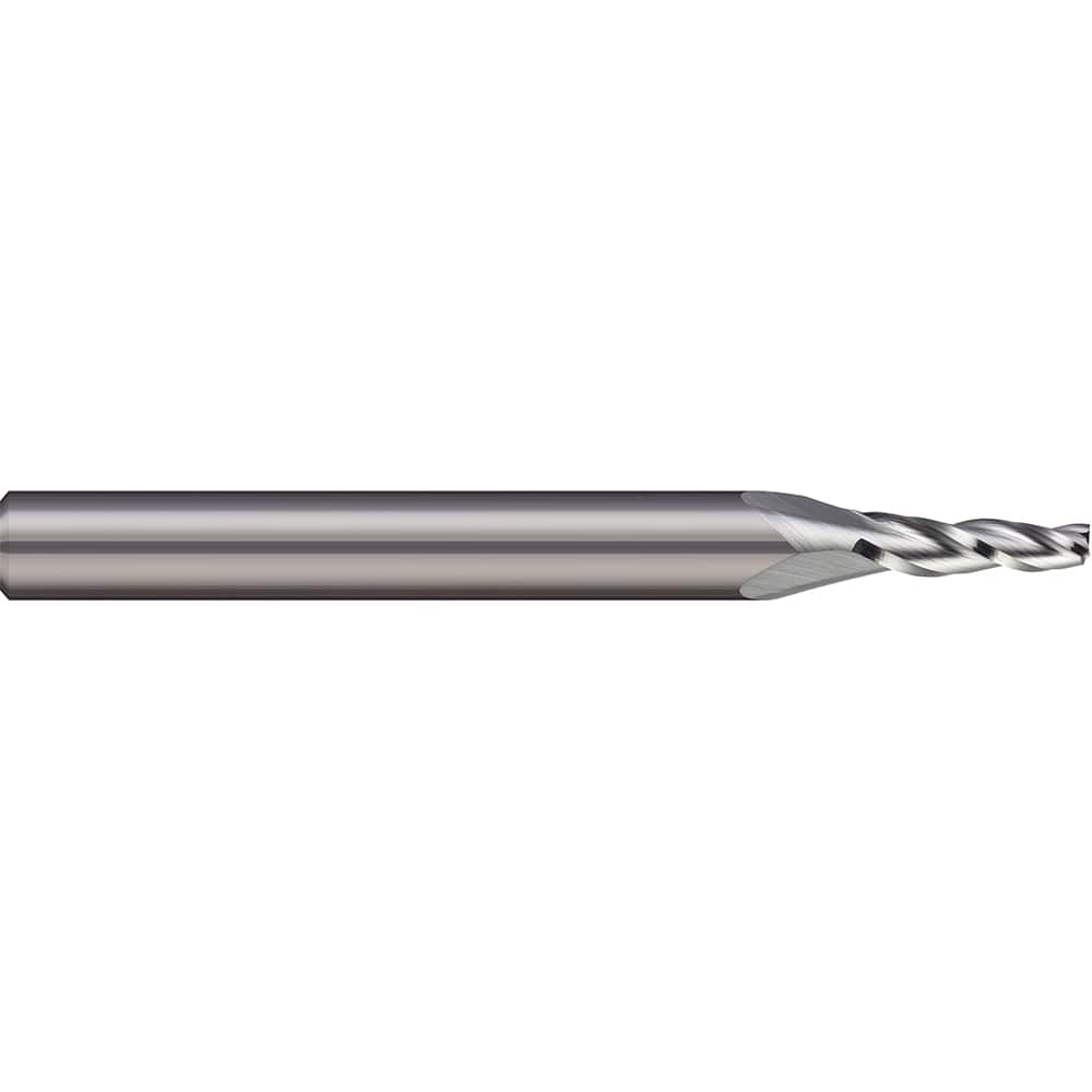 Micro 100 - 5° per Side 1/8" Small End Diam 1/2" LOC 3-Flute Solid Carbide Tapered Square End Mill - Exact Industrial Supply