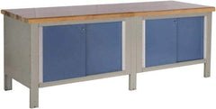 Rousseau Metal - 96 Wide x 30" Deep x 34" High, Laminated Hardwood Workbench - Fixed Legs - Benchmark Tooling