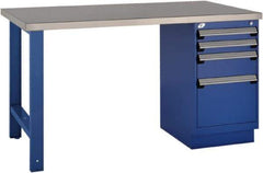 Rousseau Metal - 60 Wide x 30" Deep x 34" High, Stainless Steel Workbench - Fixed Legs - Benchmark Tooling