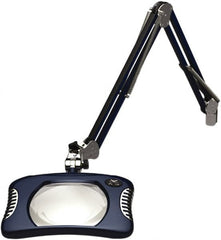 O.C. White - 43 Inch, Spring Suspension, Clamp on, LED, Spectre Blue, Magnifying Task Light - 8 Watt, 7.5 and 15 Volt, 2x Magnification, 5-1/4 Inch Wide, 7 Inch Long - Benchmark Tooling