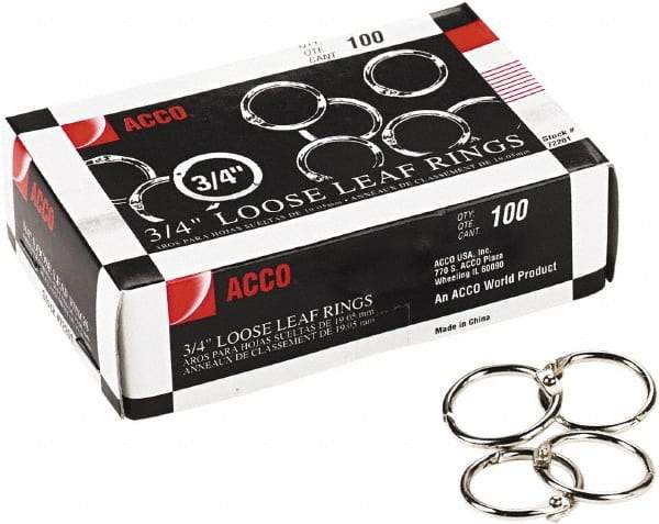 ACCO - 3/4", Book Rings - Steel, Silver - Benchmark Tooling