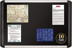 MasterVision - 24.41" Wide x 40.16" High Cork Bulletin Board - Fabric, Black - Benchmark Tooling