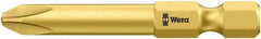 Wera - #3, Hex Drive Phillips Power Screwdriver Bit - 1/4" Drive, 2" OAL - Benchmark Tooling